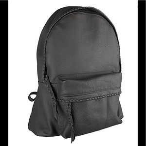 EUC JENNIFER HALEY Stitched Black Leather Backpack